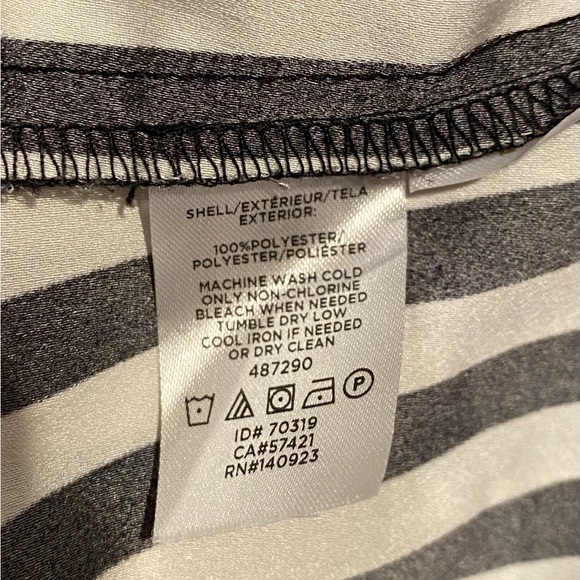 LOFT - Black & White Striped Long-SleeveShirt-Dress/Bow Tied at Neck - EUC - S - Picture 8 of 14